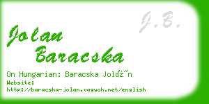 jolan baracska business card